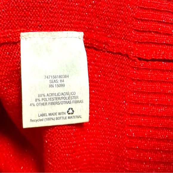 Laura Scott Red Shimmer Cowl Neck Knit Sweater Size 3XL - Picture 13 of 13